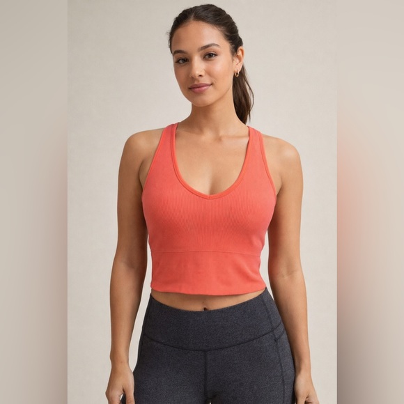 Athleta Tops - Athleta Aurora Rib Crop Tank Camisole Coral Pink M